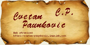 Cvetan Paunković vizit kartica